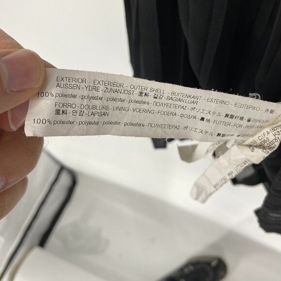 Zara Pleated Sleeveless Blouse Crew Neck Black - Picture 4 of 4